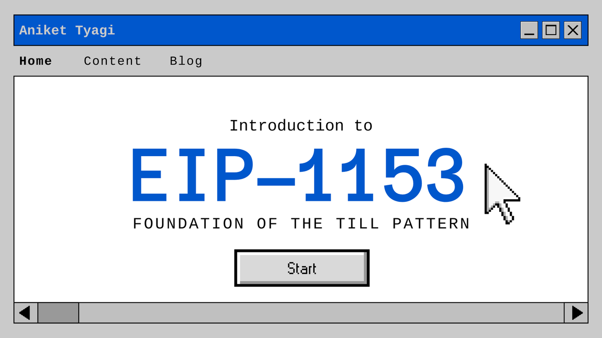 AniketT09523306's tweet photo. 𝐓𝐡𝐢𝐧𝐠𝐬 𝐈 𝐜𝐚𝐫𝐞 𝐚𝐛𝐨𝐮𝐭 🔥

Just published my first write-up on my own platform on 𝐄𝐈𝐏-1153 (𝐓𝐫𝐚𝐧𝐬𝐢𝐞𝐧𝐭 𝐒𝐭𝐨𝐫𝐚𝐠𝐞).

If you read it and spot anything I missed, feedback is very welcome 🙌

🔗 https://t.co/J8xl2zS0jC https://t.co/vE5QaKWfyr