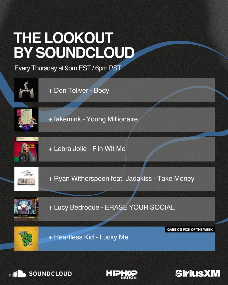 SoundCloud's tweet photo. it's a great week to be a hip hop fan. listen to new @dontoliver @fakemink @itslebrajolie and more tonight on #TheLookout by me and @hiphopnation
https://t.co/d9YuIRlaCD https://t.co/PgON19dIui