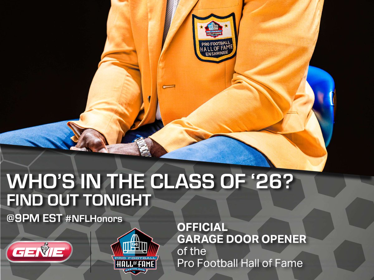 It's today. Find out who will be entering the <a href="/ProFootballHOF/">Pro Football Hall of Fame</a> tonight in the #Classof26

#NFLHonors