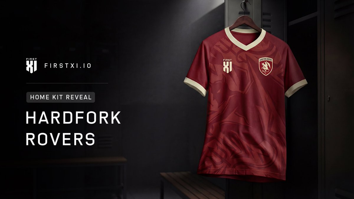 PlayFirstXI's tweet photo. You’ve heard the name, now you see the colors.   The Hardfork Rovers home kit is here! https://t.co/igOYHaVVIU