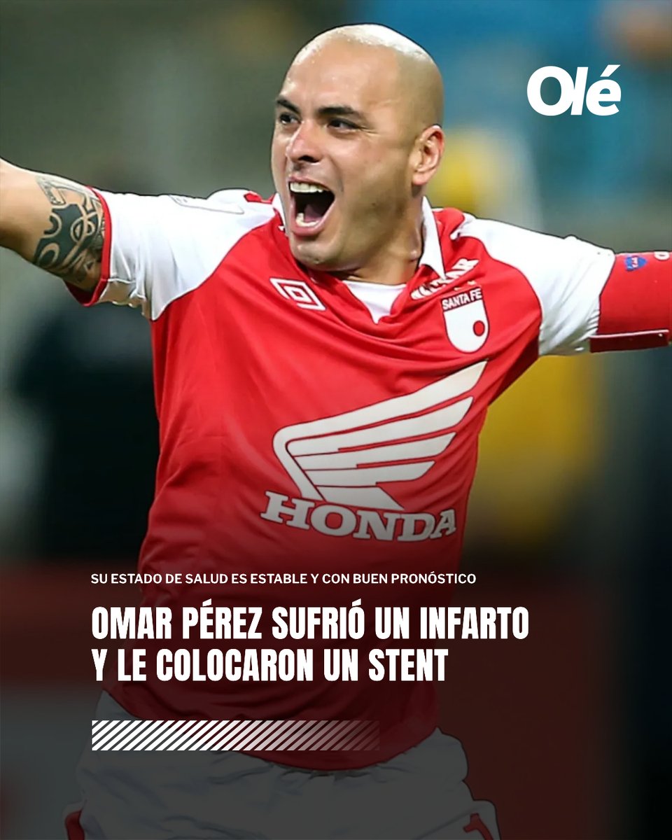 DiarioOle's tweet image. OMAR PÉREZ SUFRIÓ UN INFARTO 🙏

El ex volante argentino, ídolo de Independiente Santa Fe, acudió el miércoles de urgencia a la Clínica Marly debido a un fuerte dolor en el pecho

Tras los estudios correspondientes, los médicos determinaron que se trataba de un infarto: la…