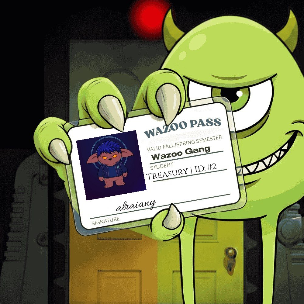 Just generated my Wazoo Pass ID: #2 🎟️
Role: Treasury

Join the gang 👀🔥
DC : discord.com/invite/wazooga…
X : <a href="/WazooGangg/">Wazoo Gang</a>