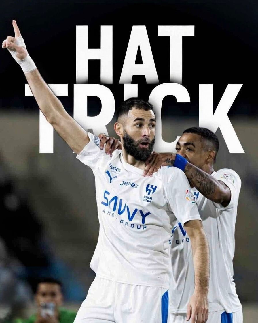 FabrizioRomano's tweet image. Debut hat-trick for Karim Benzema 💙☝🏻
