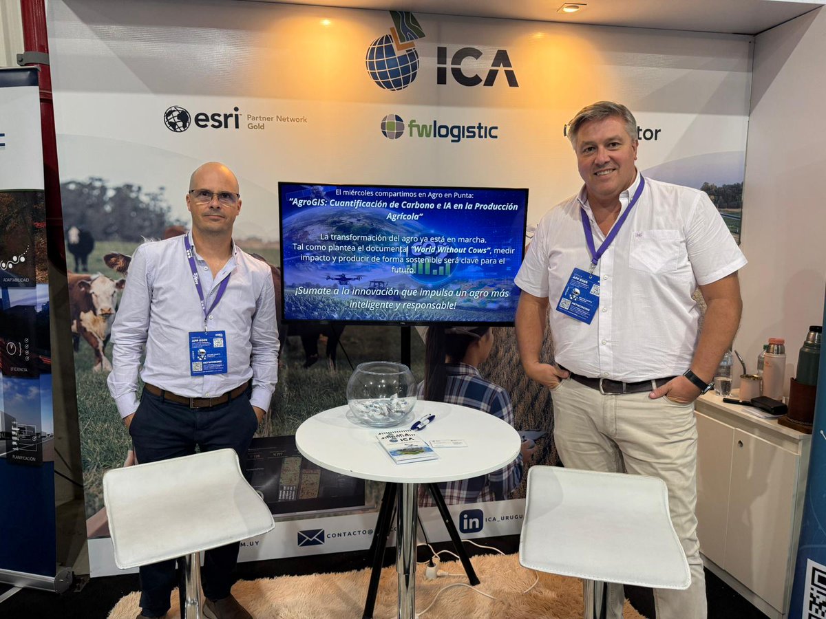 Hoy y mañana seguimos en #AgroEnPunta 🌱

En el stand de ICA mostramos cómo el #GIS aportan valor real a la gestión del territorio y al sector agropecuario.

📍 Te esperamos.