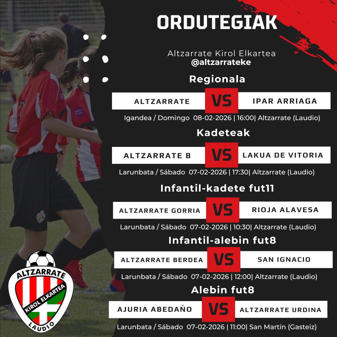 Aurreko asteburuko emaitzak eta ordutegia 🤩