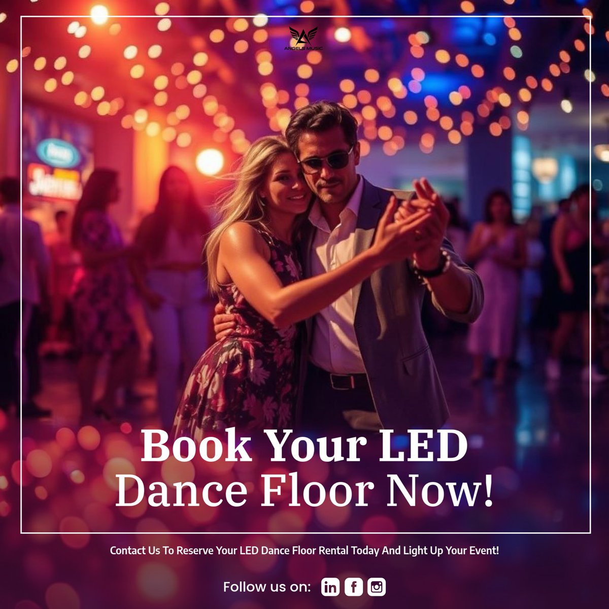 Illuminate your event with dazzling LED dance floors! ✨ Transform the atmosphere and create unforgettable memories! 💃🕺

#AngelsMusicProductions #audiovisual #EventEntertainment #DJServices #AVRentals #PhotoBoothFun #EventLighting #ImmersiveExperiences #PartyWithAngels