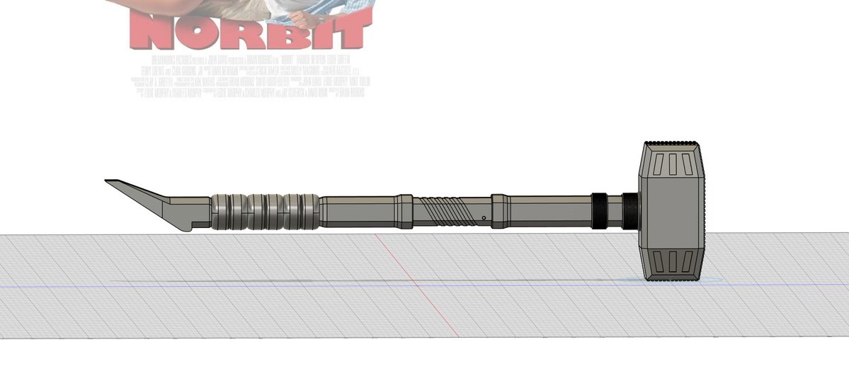 _cheenis's tweet image. wanted to shake the rust off my modeling and whipped up Sledges hammer from Siege after work last night and this morning. it's not 100% game accurate but uhhh idc lol also pls ignore my emotional support Norbit© poster it got me through the excruciating modeling process