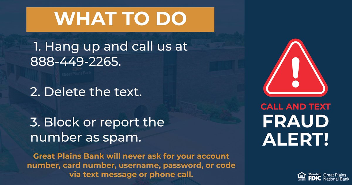 Heads up! 🚨 There’s a scam going around where fraudsters impersonate GPB employees to steal your login information.

Always remember: GPB will never request your account number, card details, username, password, or codes through texts or phone calls. Stay vigilant!