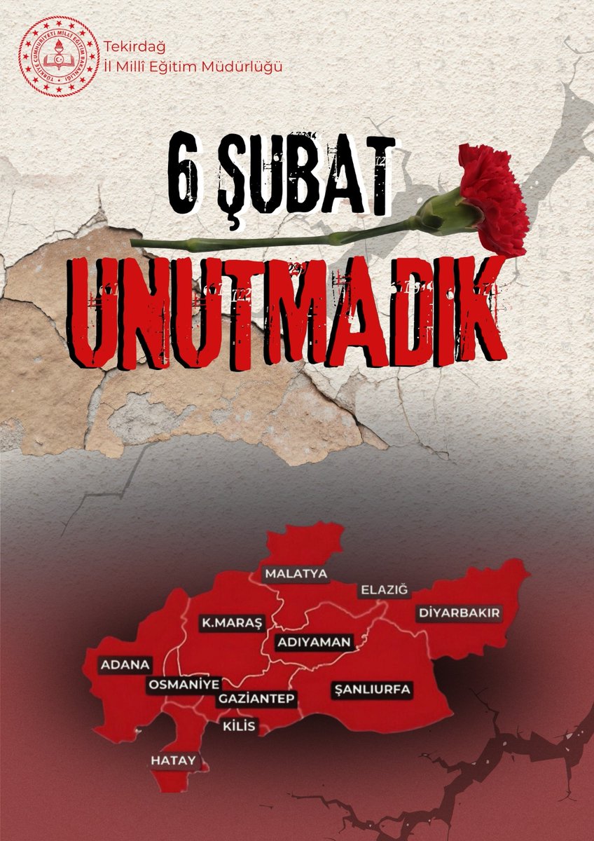 6 Şubat depremlerinde hayatını kaybeden vatandaşlarımızı rahmetle anıyor, yakınlarını kaybeden tüm depremzedelerimize sabır ve başsağlığı diliyoruz.
Yaşanan acıyı unutmadan, dayanışma ve sorumluluk bilinciyle hatırlamaya devam edeceğiz. Acımız ortak, hatıralarımız diri…