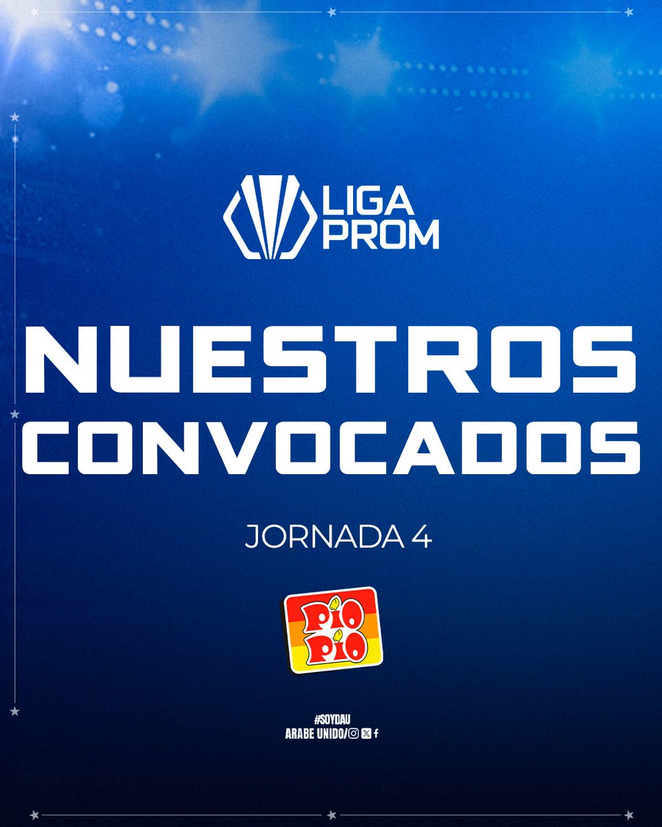 ArabeUnido_'s tweet photo. CONVOCATORIA PROM

Jornada 4 @liga_prom
Clausura 2️⃣0️⃣2️⃣6️⃣ 

#SoyDAU💙 https://t.co/2j9eyyp4Fh