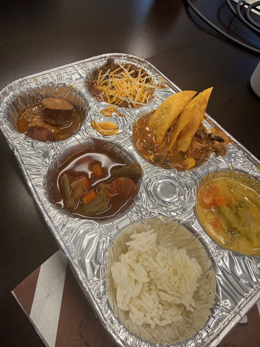 AUC_Group's tweet photo. In anticipation of the #SuperBowl this weekend, #AUC hosted its first-ever #SOUPER Bowl competition! 🏈
Huge congratulations to Tony ortiz for taking home the win with his championship chili! 🥇🔥

Now for the fun part—can you guess which soups were in the lineup? 👀👇 https://t.co/3Bos3ip99p