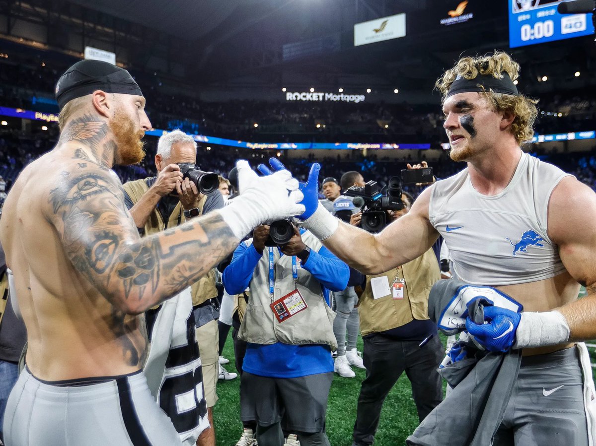 Lions DE Aidan Hutchinson on the possibility of Maxx Crosby being traded to Detroit, via <a href="/UpAndAdamsShow/">Up & Adams</a>:

“In the event that it did happen, that would be so dangerous. Me and Maxx have a great relationship. I would love to play with him.”

👀