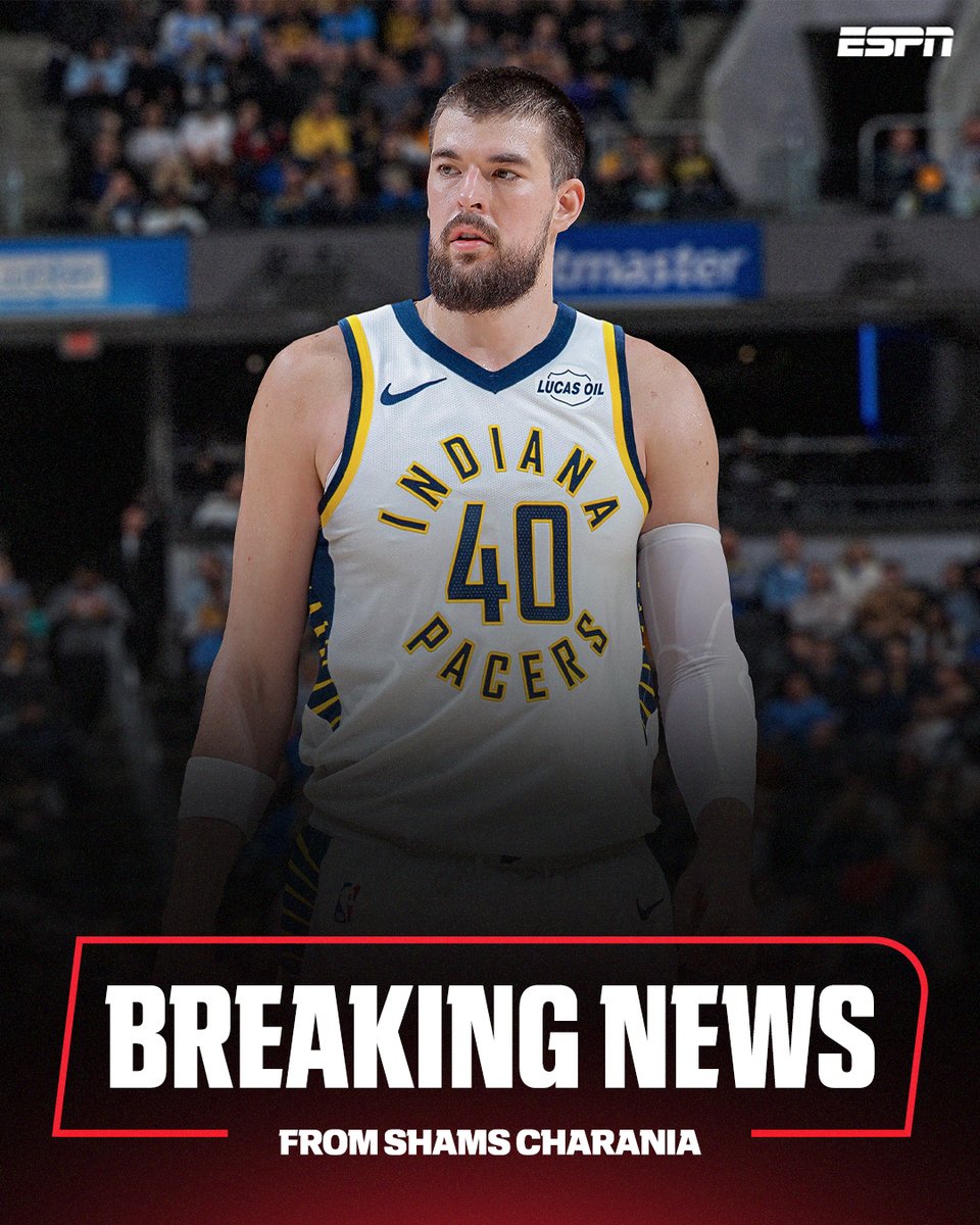 Breaking: The Los Angeles Clippers are trading Ivica Zubac to the Indiana Pacers, sources tell <a href="/ShamsCharania/">Shams Charania</a>.

Get breaking news alerts from Shams Charania through the ESPN App: espn.smart.link/paubshxwt