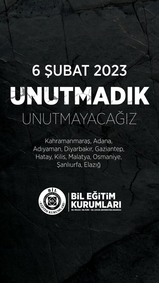 6 Şubat 2023
Unutmadık
Unutmayacağız