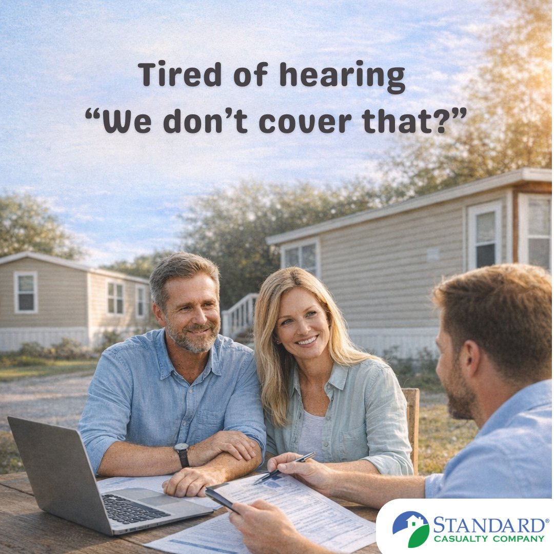 StandardCas's tweet image. Most insurers see a manufactured home as a “risk.” We see a home. If you’ve been turned down for rural/private land, or a home up to 33 years old,We should talk. 

Get a quote: na2.hubs.ly/H03v4Vj0

#ManufacturedHomeInsurance #MobileHomeInsurance #peaceofmind #StandardCasualty