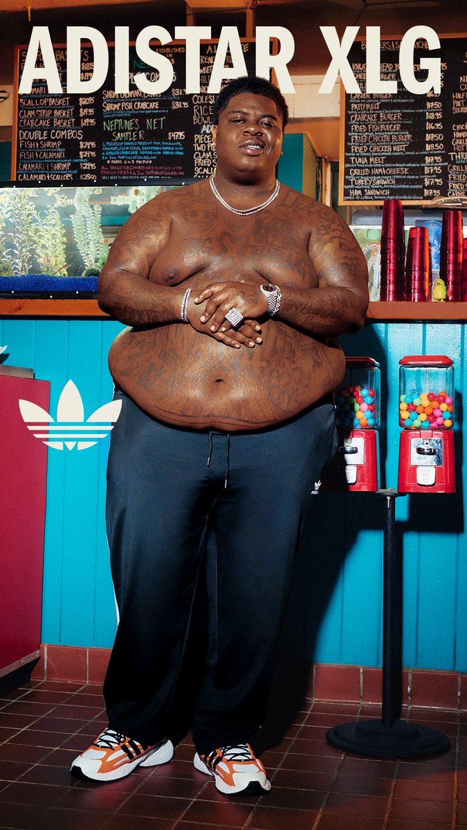 vishmidia's tweet image. O artista BigXthaPlug estrelando a campanha do modelo adidas Adistar XLG SS26 🦑📸