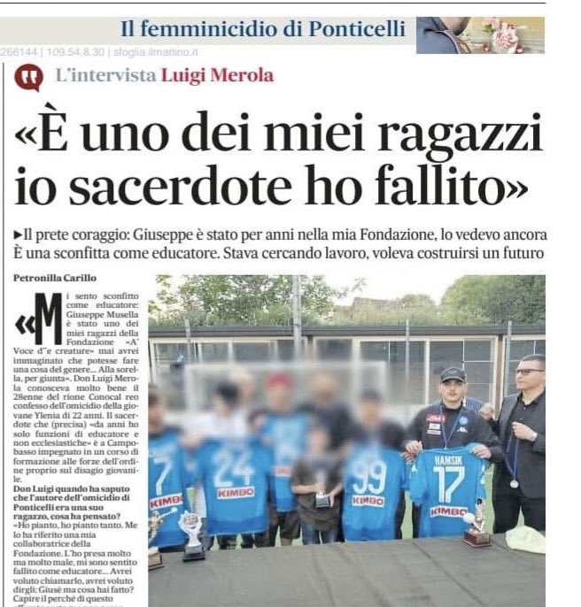 Giuseppe, oggi in carcere per aver ucciso sua sorella Ylenia di 22 anni, giocava e partecipava ai nostri tornei. Lui, che ha avuto sempre i genitori in carcere, e per il quale noi eravamo la sua seconda famiglia ci domandiamo: in che cosa abbiamo mancato? 💔