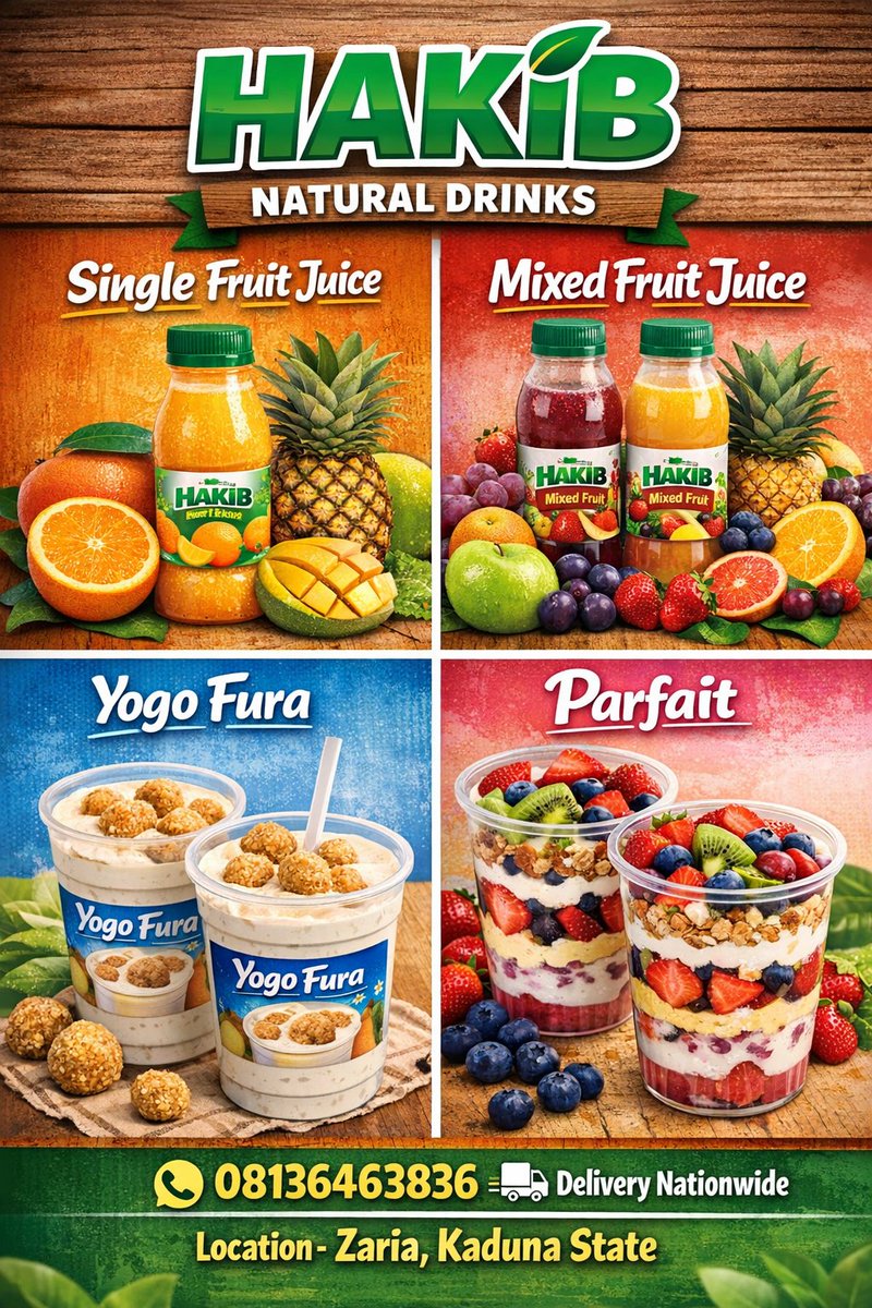 Your satisfaction is our priority 
Your patronage is a huge Support in our business...
Please patronise and enjoy with HAKIB NATURAL DRINKS