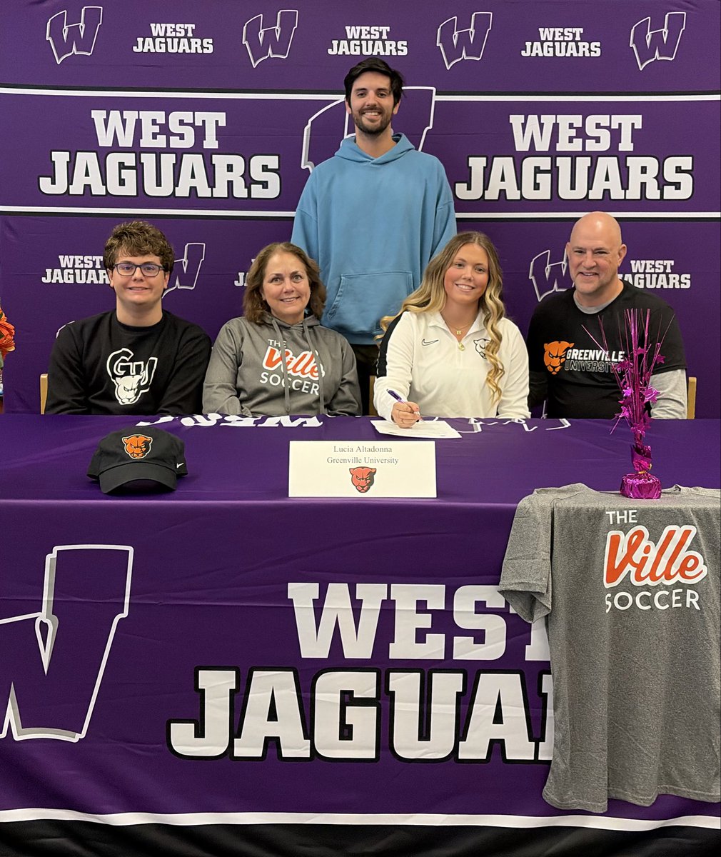 fzwactivities's tweet photo. Congratulations to Lucia Altadonna on signing to continue her academic and athletic career at Greenville University!!  #greatdaytobeajaguar https://t.co/bEUuIrlP8J