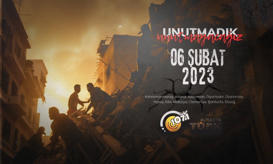 6 Şubat Depreminde hayatını kaybedenlere Allah’tan rahmet, yakınlarına baş sağlığı ve sabırlar diliyoruz.#6Şubat2023 #AsrınFelaketi #6Şubat #AsrınFelaketi