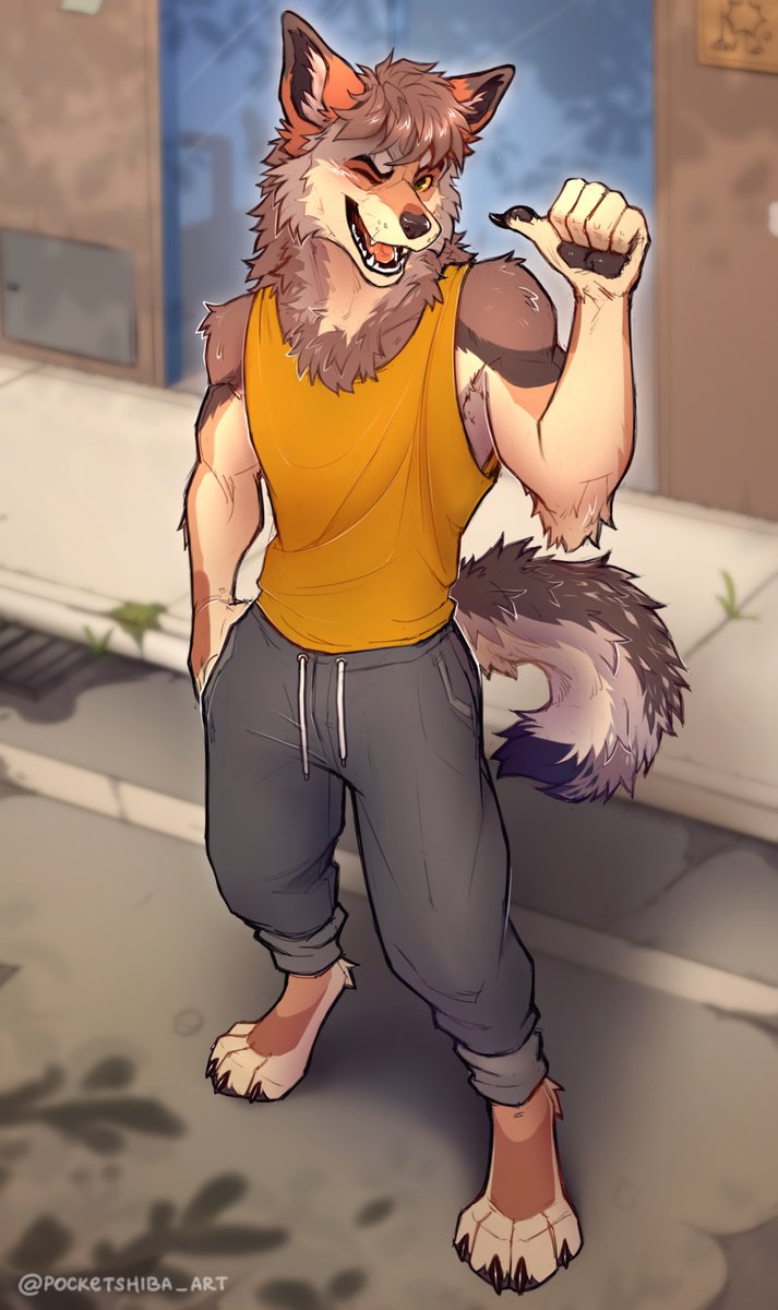 Wanna join me for a walk? It will be fun!

Colored sketch for <a href="/kilometers/">foxpaw.io</a>