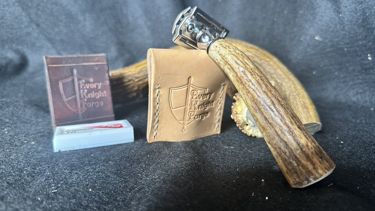 EKForgeLLC's tweet photo. On its way to Geoffrion in QC.  Hope it provides shaving service and enjoyment for years to come! #WetShaving #Shaving #Shave #SOTD #Lather #MenGift #WetShaveClub #Barber #Antler #Hunting #Fishing #HandMade #MadeinUSA #ShavingSoap #Barbershop #ShaveLikeaMan #ShaveLikeABoss https://t.co/O6b8IlvEtT