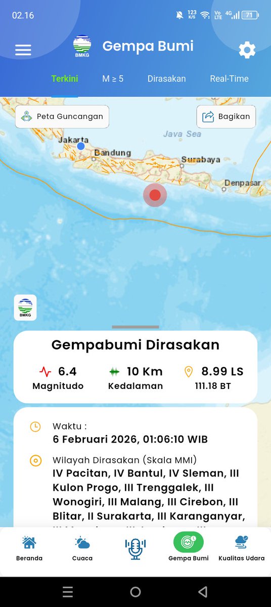 gempa gede nih,, warga x ada yang ikut merasakan GK ..?