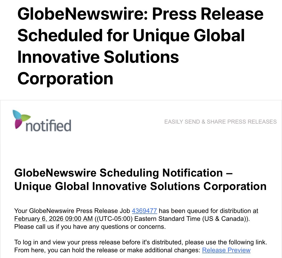 Unique Global Innovative Solutions Corp tweet media
