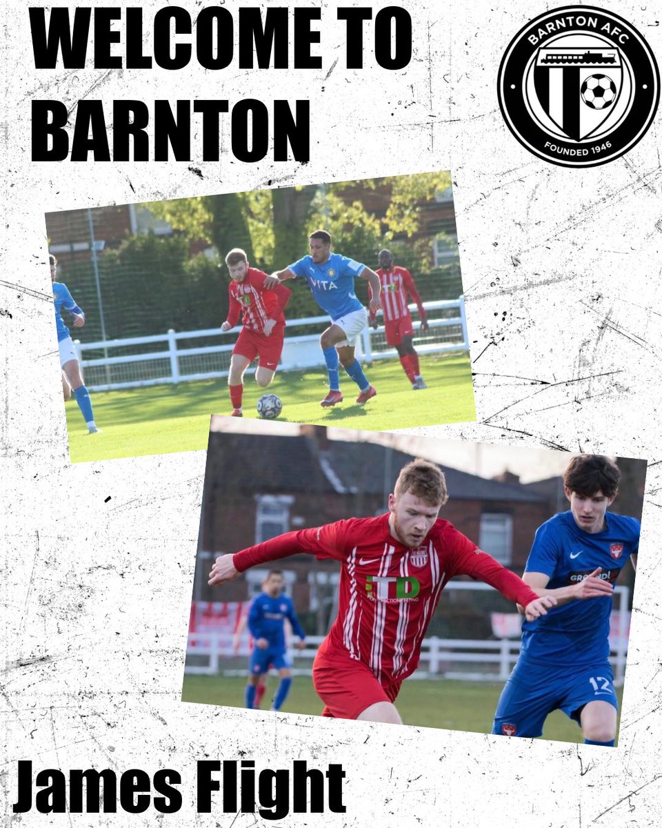 barntonfc's tweet photo. New Signing ✍️ 

We are delighted to announce that James Flight has agreed to join the club from FC St Helens. 

James has plenty of NWCFL experience!

#UTV #finoallafine #cheshirejuve https://t.co/KDTER3mFrJ
