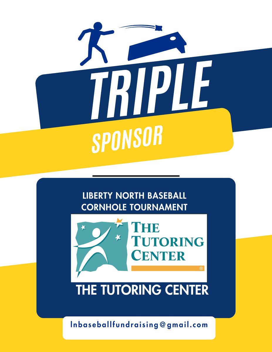LNEagleBaseball's tweet photo. Shoutout to our TRIPLE SPONSOR, The Tutoring Center.  Thank you for supporting LNHS Baseball and our Cornhole tournament.  We appreciate all you do for the students in our community! https://t.co/0KFEBWf8Jh https://t.co/ToTrtHDoc6