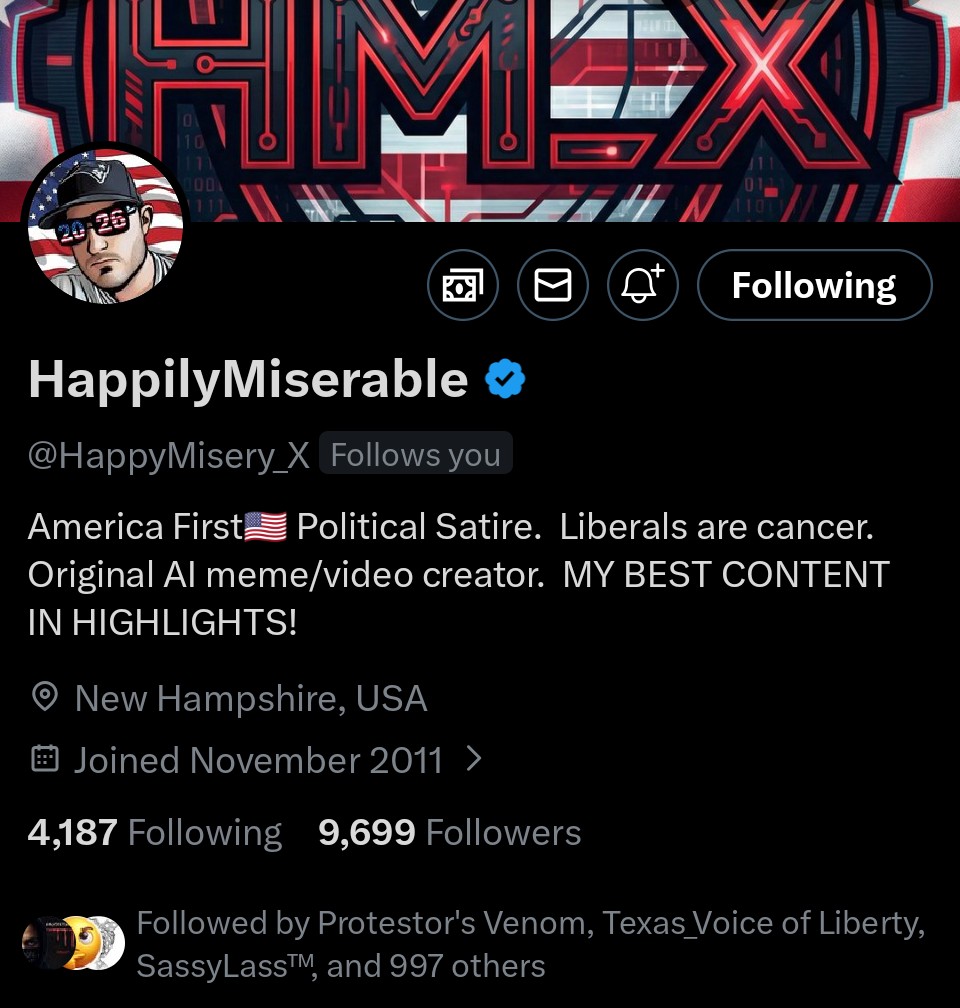 I promised Happy I would get him over 10,000 followers before our video drops this Sunday during the Halftime Show. 

Please follow <a href="/HappyMisery_X/">HappilyMiserable</a> comment DONE, then REPOST this for him. 

Thank you for your attention to this matter.