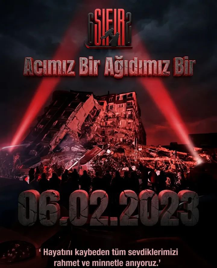 6. Şubat 2023 Depremi hafızalara çivi gibi çakıldı.

Deprem”de hayatını kayıpeden vatandaşlarımıza 
Allah”tan rahmet kederli ailelerine baş sağlığı sabırlar diliyorum.

Geride kalanlara Allah sabır versin inşallah…
Rabbim bir daha göstermesin bu tür felaketleri.