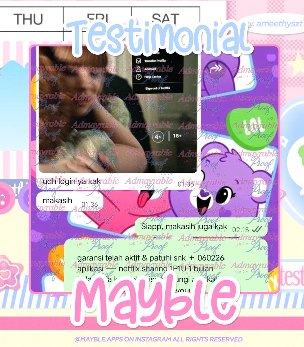 _chelry's tweet image. ⠀
⠀￮     𝆬    ☾︎    ֹ    testimoni    ۪     ໋  𔓕
⠀☆ 𝅄   ׁ 50.000 ˗  ⭐️    ۪    별    𝆹⬦

⠀੪    ۪    ⭒  𝗻𝗲𝘁𝗳𝗹𝗶𝘅   ׂ   𐨂  🥧   ᧔᧓
⠀ ♡︎     𝟏𝐏𝟏𝐔 𝟏 𝐁𝐔𝐋𝐀𝐍   ׂ     𑄾

⠀୨୨    〭   𝗍𝗈𝗄𝗈 𝗆𝖺𝗒𝖻𝗅𝖾    ݈    ֹ    🌸௧
⠀