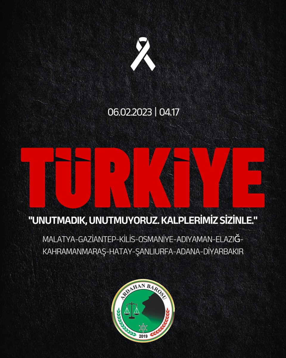 “6 Şubat depremlerinde hayatını kaybeden vatandaşlarımızı rahmetle anıyor, tüm milletimize başsağlığı diliyoruz.”