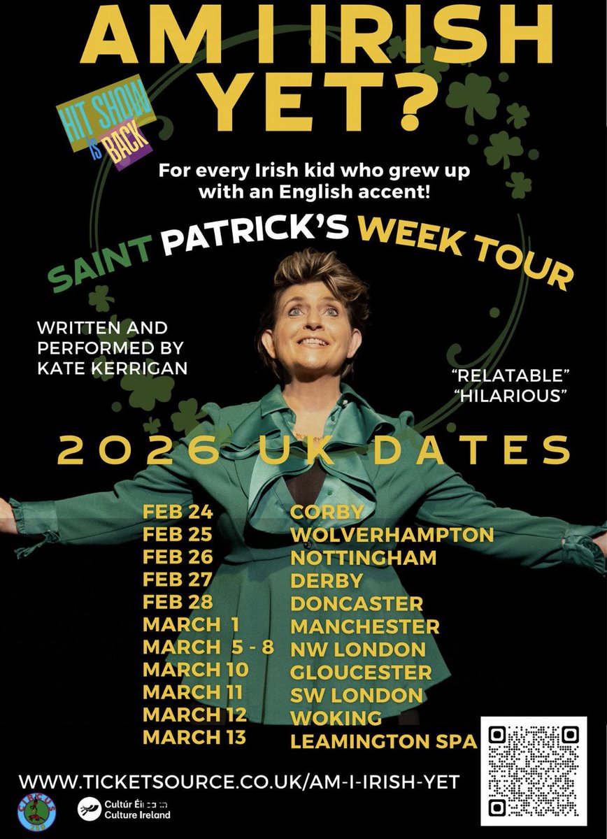 For every Irish kid who grew up with an English accent! AM I IRISH YET?
Live on the 25th February. 

TICKETS HERE: ticketsource.co.uk/am-i-irish-yet