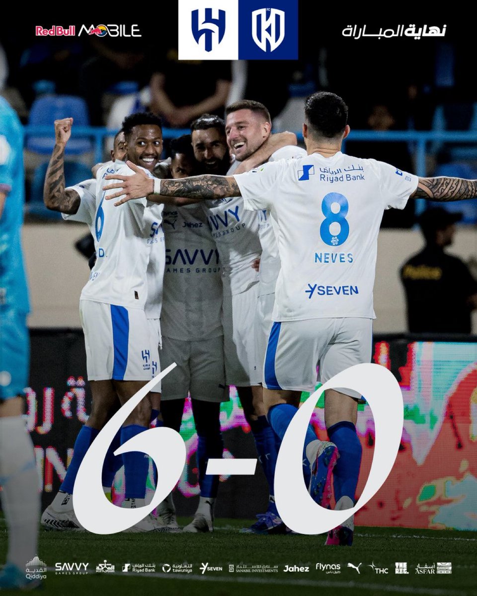 سداسية في "نجران" 💙
كريم بن زيما  "اللمسة " الساحرة الي كانت تنقص #الهلال .. هاتريك و بداية رائعة للنجم الكبير .. مبروك للمدرج الفخم #الهلال_الاخدود