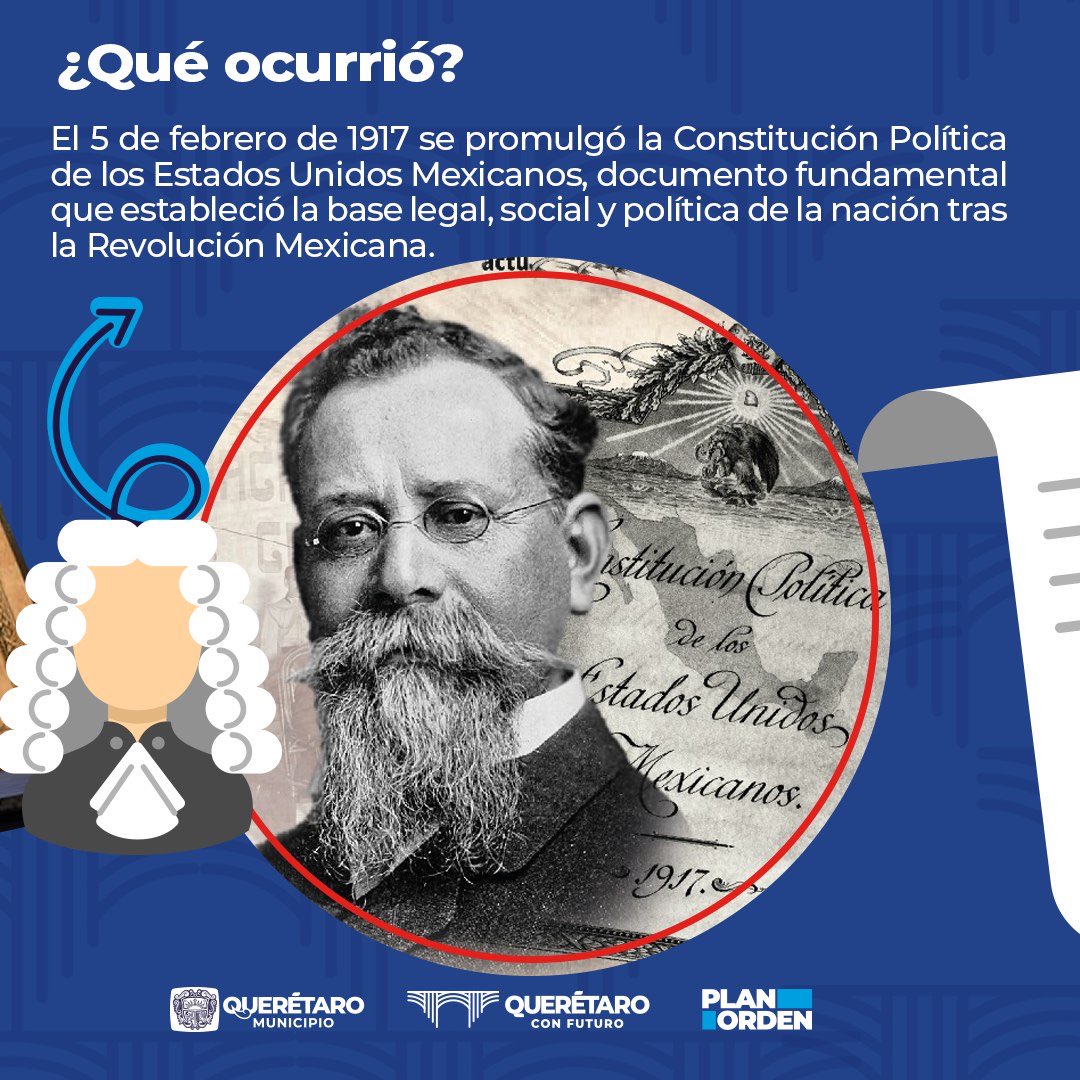 ValeriaGroA's tweet photo. 🇲🇽
Hoy recordamos que el 5 de febrero de 1917 se promulgó nuestra Constitución, el documento que sentó las bases legales, sociales y políticas de México después de la Revolución. https://t.co/WTHK6T6sPH