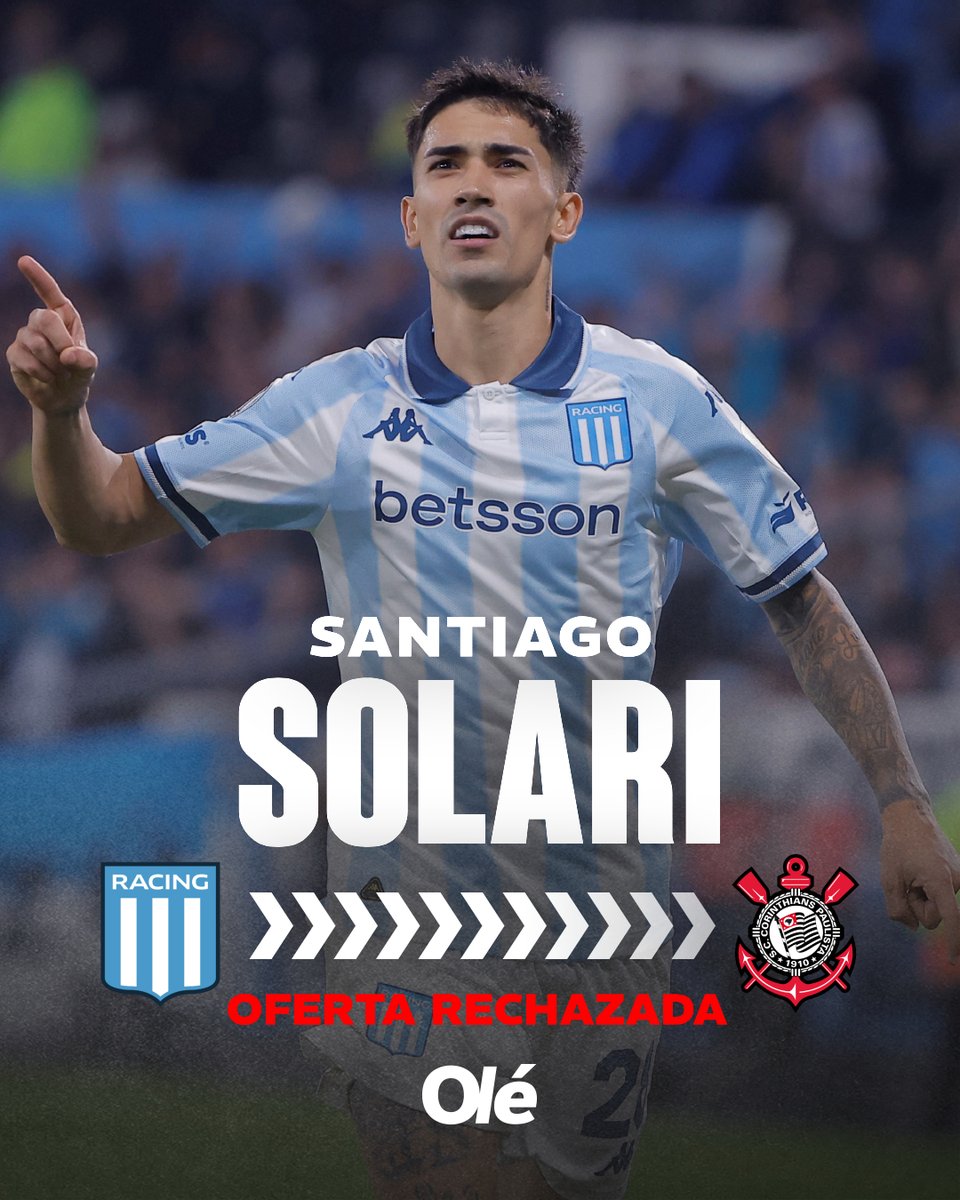 DiarioOle's tweet photo. INTERÉS DE BRASIL POR JUGADORES DE RACING 🇧🇷💰

🏴‍☠️ Santiago Sosa: Vasco da Gama mostró interés, pero su salida es difícil. En Avellaneda lo consideran intransferible y solo lo dejarían ir si ejecutan la cláusula de 12M de euros.

⚓ Santiago Solari: Corinthians presentó una oferta formal de préstamo con obligación de compra por 2.5M de dólares por el 80% del pase. En la Academia la consideraron insuficiente y se plantaron en 4M para avanzar.

🔲 Marco Di Césare: Botafogo lo tiene en carpeta y prepara una propuesta si logra levantar las inhibiciones. Sería un préstamo con obligación de compra por 4.5M de dólares, a pagar a mitad de año. El defensor ve con buenos ojos un cambio de aire.