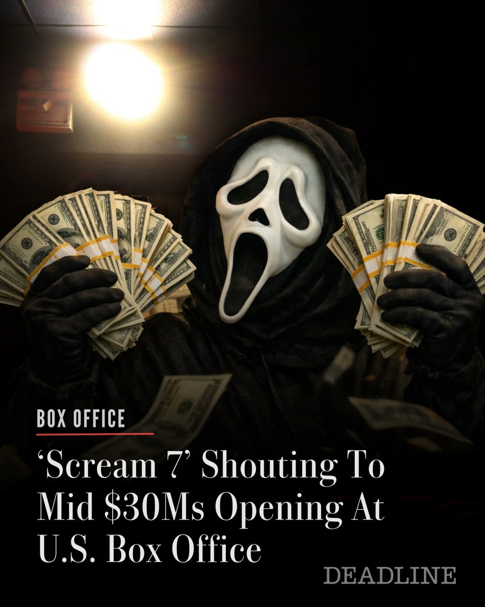 Paramount and Spyglass Media’s #Scream7 came on domestic tracking with a mid $30M opening in store when it arrives in theaters on Feb. 27. If those numbers hold, it could be the second highest opening in the 30-year old franchise stateside after 'Scream VI‘s record $44.4M