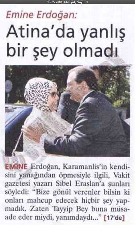 Salih5057358441's tweet photo. BİLİYORSUNUZ,ESRA ERDOĞAN İLE EVLENEN RUM OLAN BERAT ALBAYRAK'IN NİKAH ŞAHİDİ YUNANİSTAN ESKİ BAŞBAKANI KOSTAS KARAMANLİS'DİR.
https://t.co/5xOlHmdSX3

FOTOĞRAF:EMİNE ERDOĞAN,DAMADININ NİKAH ŞAHİDİ KARAMANLİS İLE ÖPÜŞÜRKEN.

AYRICA YİNE BİLİYORSUNUZ Kİ TAYYİP ERDOĞAN BABA TARAFINDAN PONTUS RUM'UDUR,ANNE TARAFINDAN İSPANYA GÖÇMENİ GÜRCÜ YAHUDİSİ.
MÜKEMMEL RUMCASI VARDIR BABA DİLİ OLDUĞUNDAN.BU ÖYLE RUM USTALARIN YANINDA ÇALIŞTIM,ÖĞRENDİM ŞEKLİNDE BİR RUMCA DEĞİL,ANCAK ANADİLİ OLURSA KİŞİNİN BU DÜZEYDE KONUŞUR BİR DİLİ.
ANNESİ YAHUDİ OLDUĞU İÇİN İBRANİCE BİLİP BİLMEDİĞİNİ BİLMİYORUM.
EMİNE ERDOĞAN DA ARAP DEĞİL YAHUDİ.
KAYNAKLAR: 
• "Türkiye'de Kim Kimdir" isimli kitap (yazar Oğuz Hakan Göktürk)
• "Musa'nın Çocukları"  ve ‘’Takunyalı Führer '' isimli kitaplar   (yazar Ergun Poyraz)
• "Kayıp Sicil, Erdoğan'ın Çalınan Dosyası" isimli kitap (yazar Soner Yalçın)
• EMİNE ERDOĞAN'IN mahkeme kararıyla kızlık soy ismini değiştirmesiyle ilgili tutanaklar.
• RECEP TAYYİP ERDOĞAN'IN dedesinin mezardaki ismini okunmaması için kazıtmasıyla ilgili tutanaklar.

Dilek Çubukcu