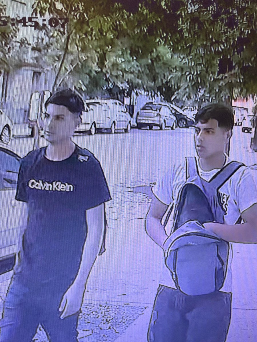 Estos dos me robaron la moto en parque Chacabuco