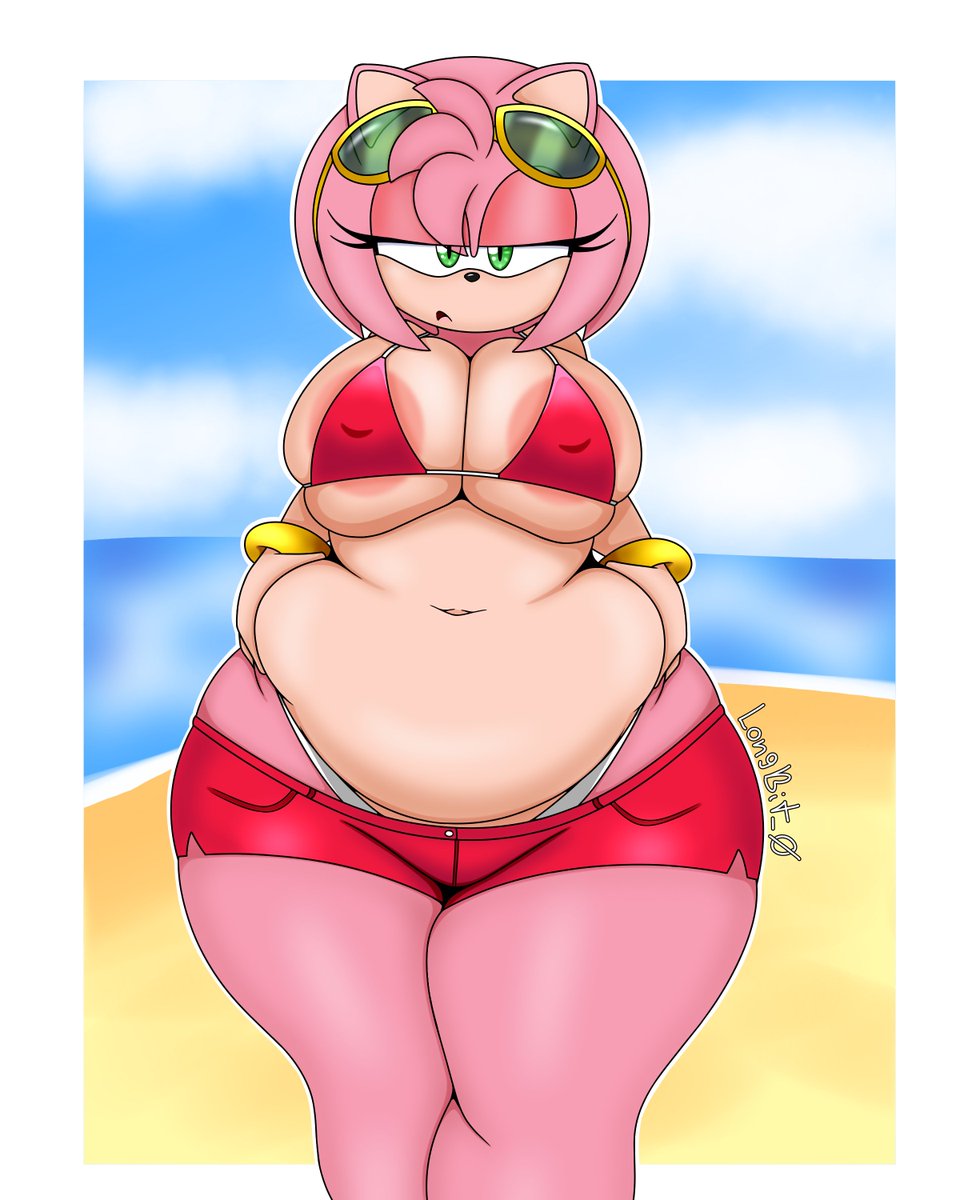 LongBit_0's tweet photo. Chubby Rose at the beach 😳

#SONIC #SonicTheHedgehog #amyrose #amyrosefanart https://t.co/HcKIs52ObI