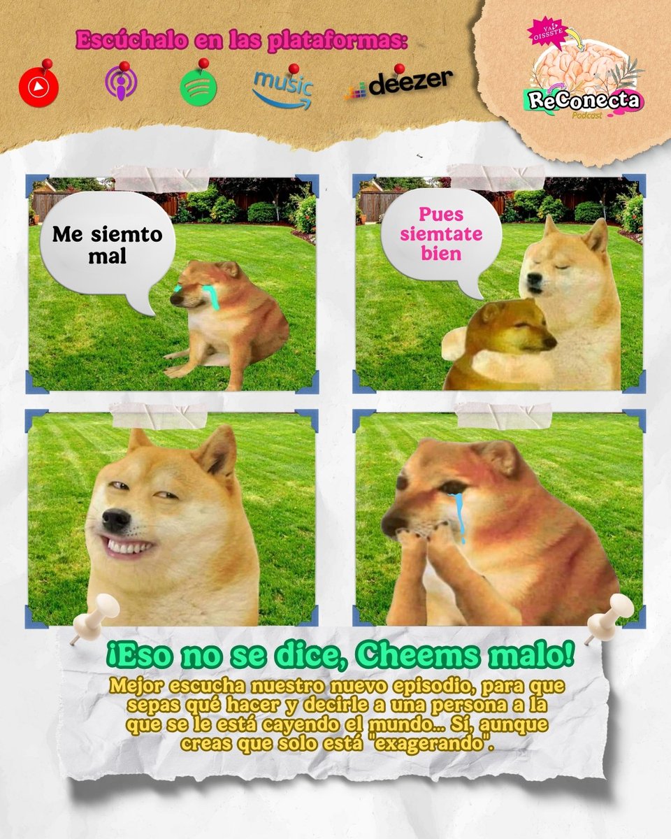 ISSSTE_mx's tweet photo. 💔 A veces alguien que queremos se quiebra… y no sabemos qué decir. 🫠 Y sin darnos cuenta, soltamos frases que lastiman más de lo que ayudan:
“No te pongas triste”
“Ya no llores”
“Ya no te sientas mal”
🎙️ En el nuevo episodio de #ReConecta, reconectamos con tu yo empático 🧠💛 y te contamos qué hacer, cómo hacerlo y qué decir cuando alguien tiene el corazón roto 💔, ya sea un compi, una persona cercana o tus hij@s. ▶️ ¡Dale play!
🟢 Spotify: https://t.co/iZyds2VneK
🔴 iHeart Radio: https://t.co/r1og1SVYVp
🟣 Apple Podcast: https://t.co/EpjCLcPN0F