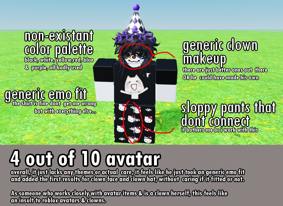 i know i wont add anything meaninful about that pappo video, but something that bothered me and only me was  his roblox  avatar
