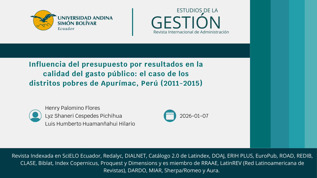 Revista ESTUDIOS de la GESTIÓN tweet media