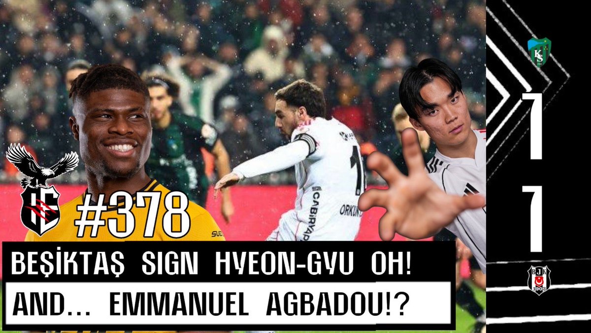 21:15 CEST | Kocaelispor 1-1 Beşiktaş | Orkun Kökçü Saves Beşiktaş | Oh Hyeon-Gyu, Jr Olaitan &amp; Agbadou | #378 

WATCH | youtube.com/live/QYXkNvgQo…