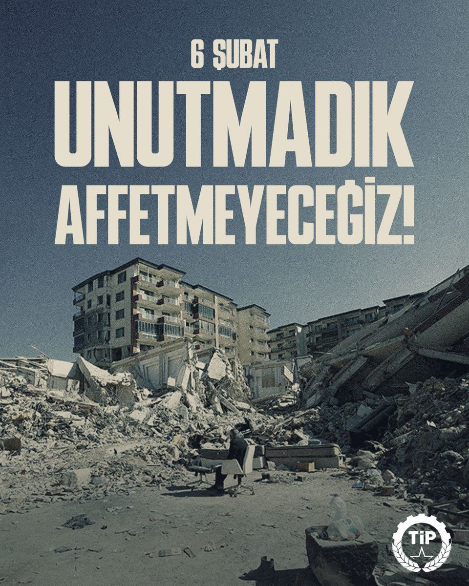 6 Şubat 2023'te meydana gelen depremlerde yaşamını yitiren tüm yurttaşlarımızın anısı önünde saygıyla eğiliyor, sevenlerine ve tüm emekçi halkımıza baş sağlığı diliyoruz.

Kahramanmaraş'tan Hatay'a, Gaziantep'ten Adıyaman'a öldüren deprem değil, ihmaller ve cezasızlık