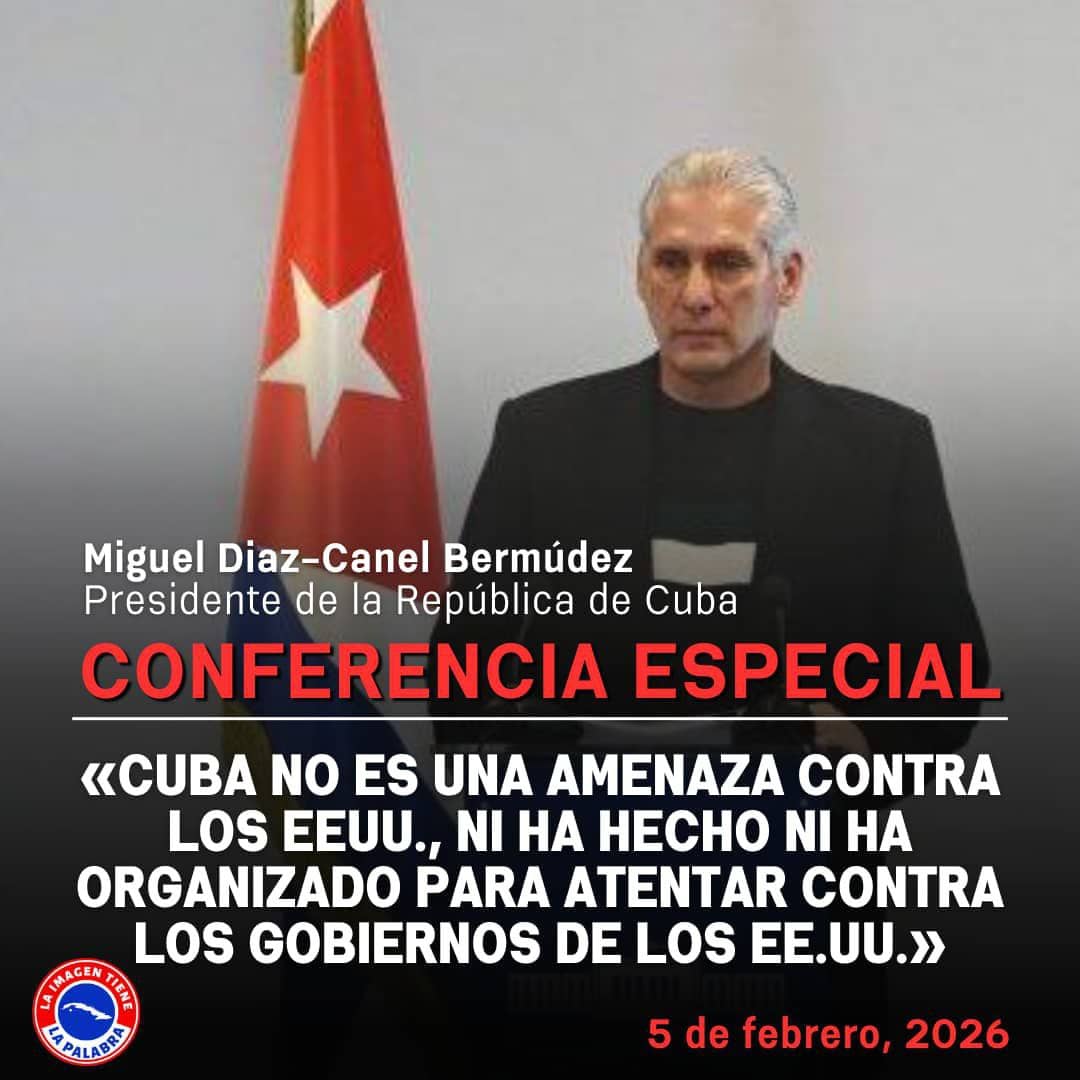 "La Revolución vuelve a enfrentar momentos difíciles como consecuencia del criminal empeño del imperio en doblegarnos, pero rendirnos no es una opción. De los planes del país para hacer frente a las amenazas hablamos ante medios nacionales y extranjeros". <a href="/DiazCanelB/">Miguel Díaz-Canel Bermúdez</a>