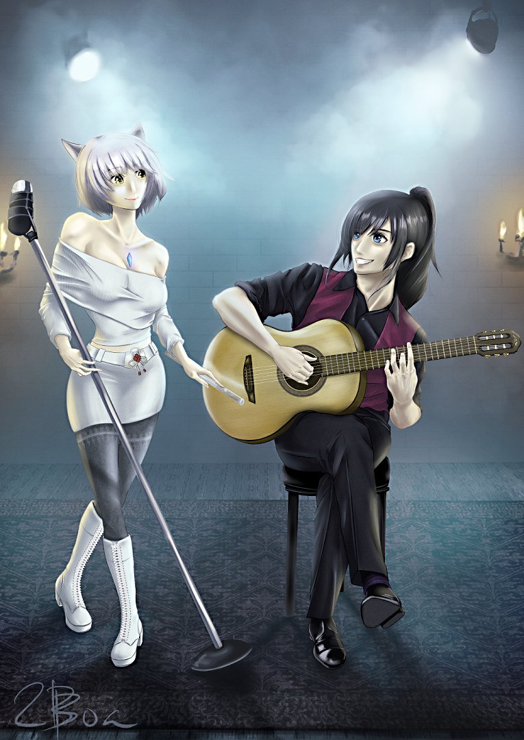 One of the drawings I did for the #XenobladeChronicles3  <a href="/meet_fanbook/">MEET. - Xenoblade3 Fanbook</a> zine! I’m happy I can finally share it, a modern au of Noah and Mio playing acoustic music together ❤️ I really like these characters 😁

#ゼノブレイド3 #XenobladeChronicles #xenoblade