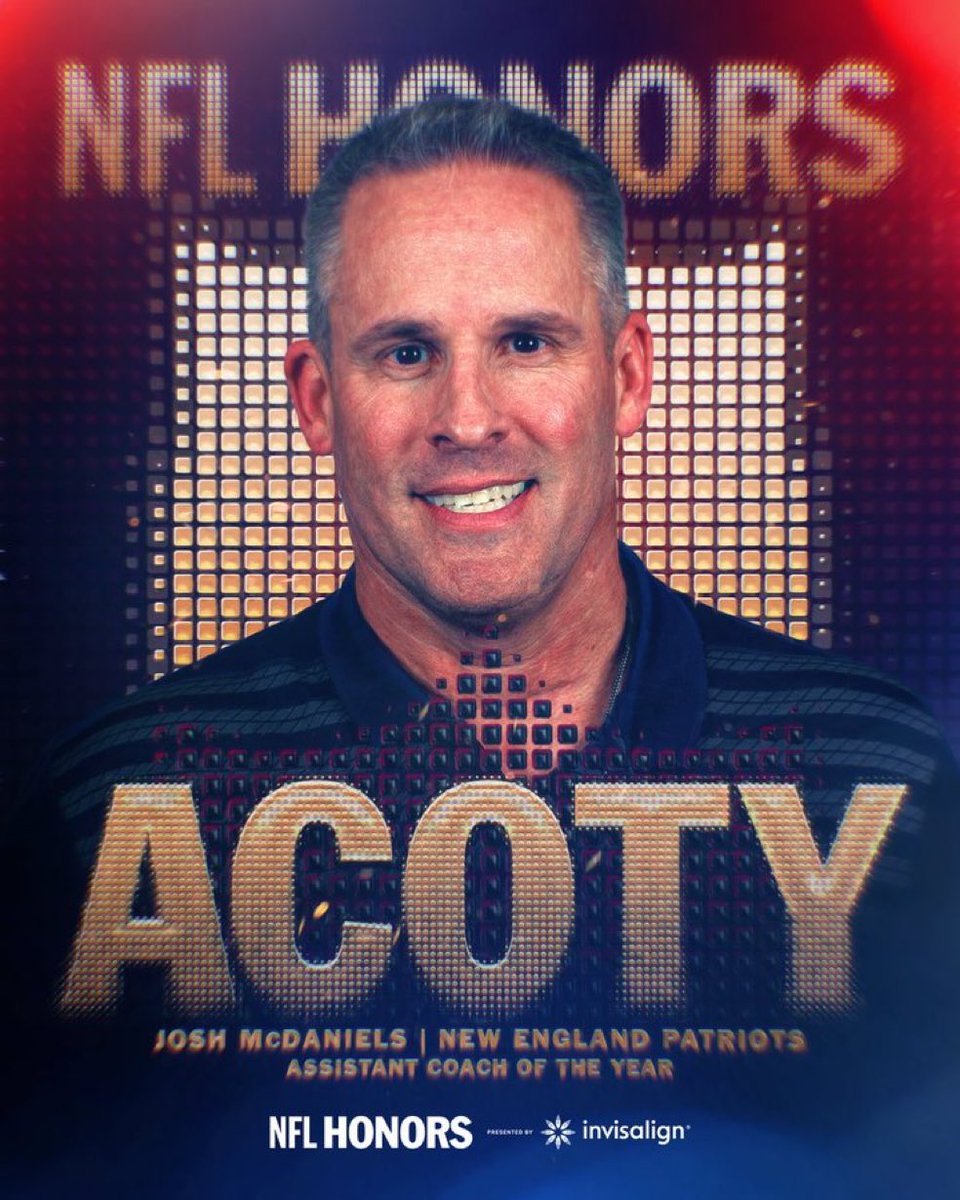 Patriots OC Josh McDaniels is the 2025 Assistant Coach of the Year.